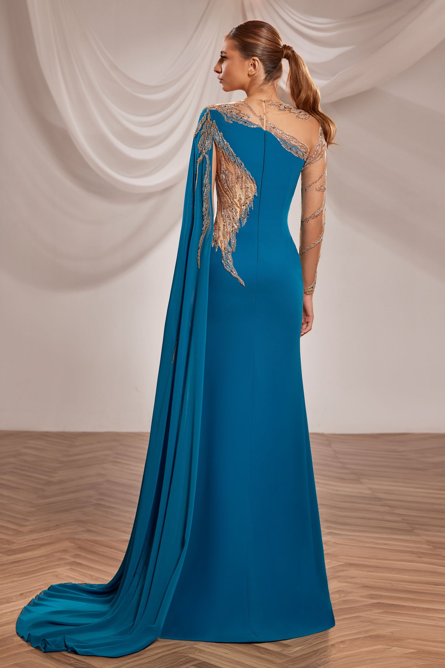 Draped Crepe Gown