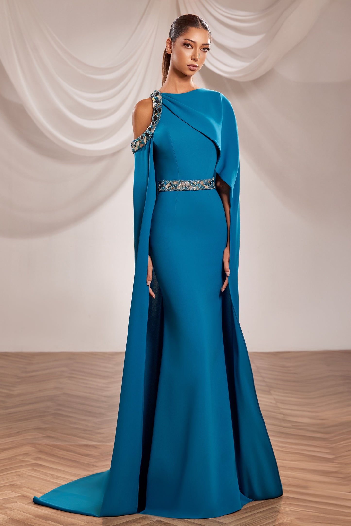 Long Cape Gown