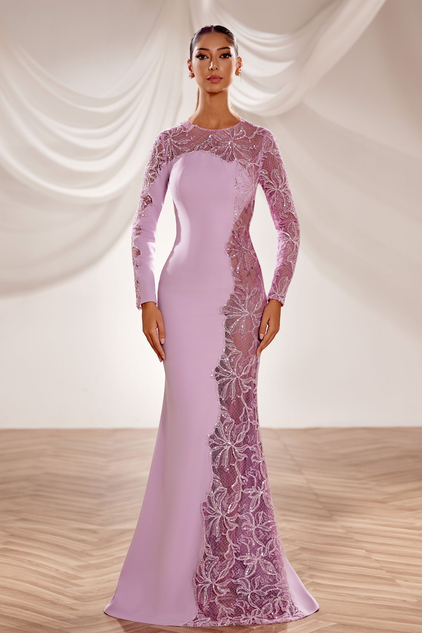 Flower Embroidered Gown