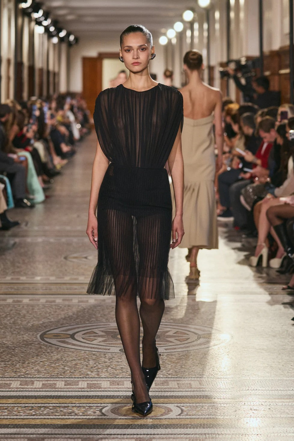 Sheer Draped Top and Skirt