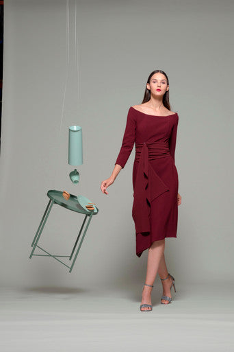 Off the Shoulder Ruffle Cocktail Dress