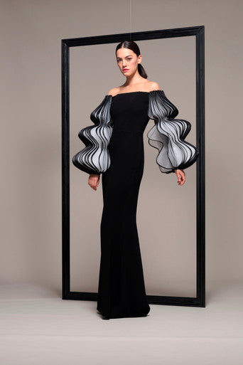 Accordion Sleeve Gown