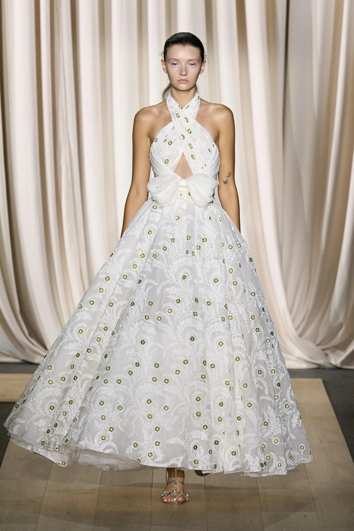 Sleeveless Silk Gown