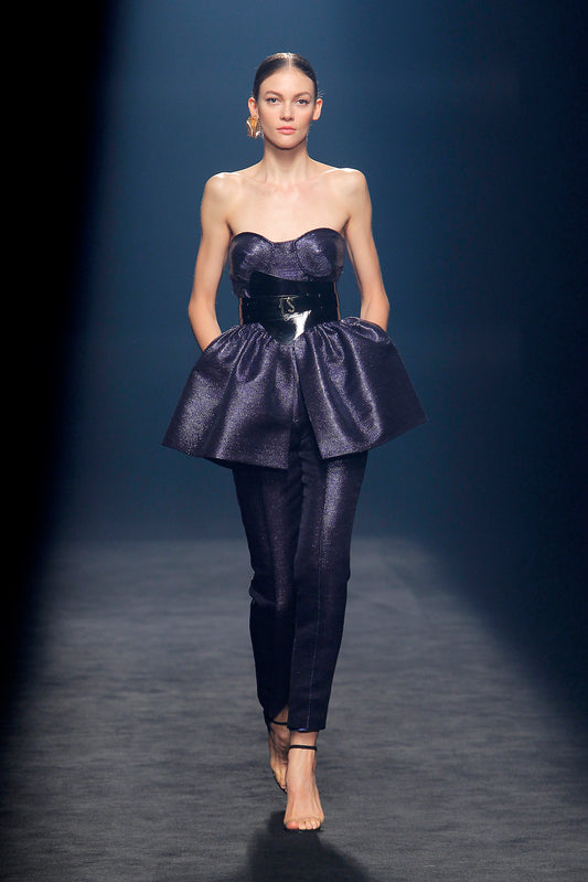 Caldogno Strapless Peplum Top and Trousers