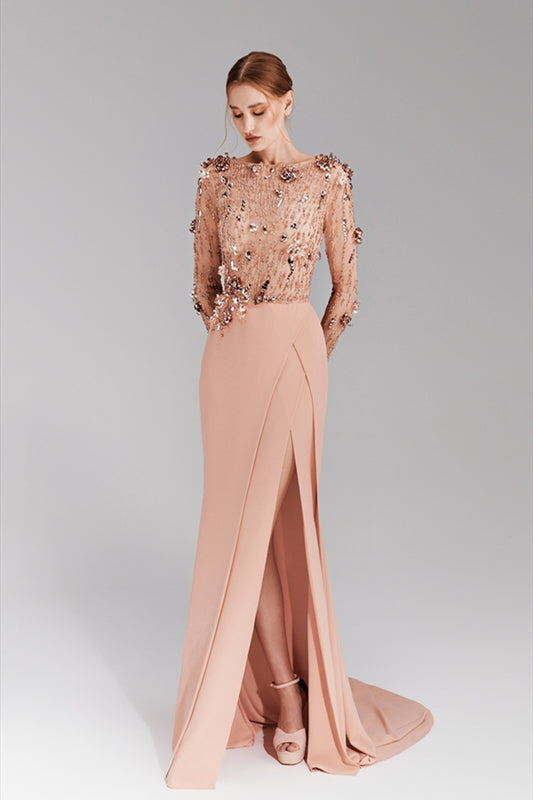Embellished Silk Gown