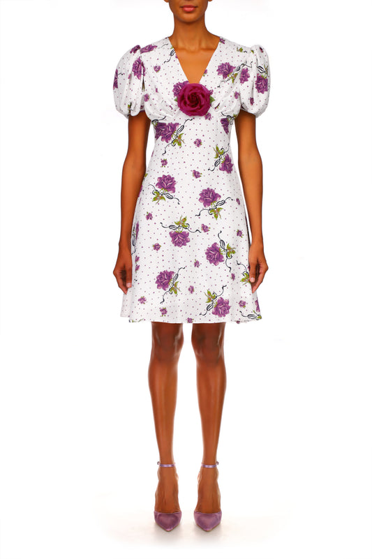 Printed Short Sleeve Mini Dress