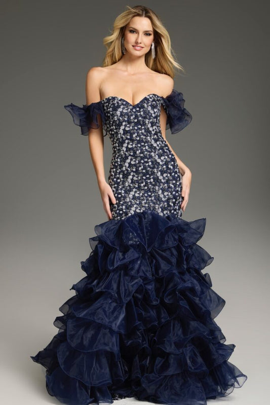 Off-the-Shoulder Ruffled Gown