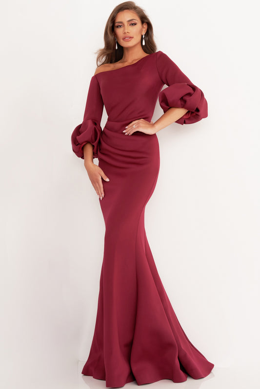 Scuba ? Sleeve Evening Gown