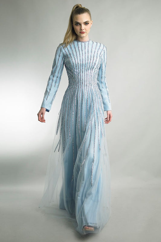 A-Line Gown with Long Sleeves