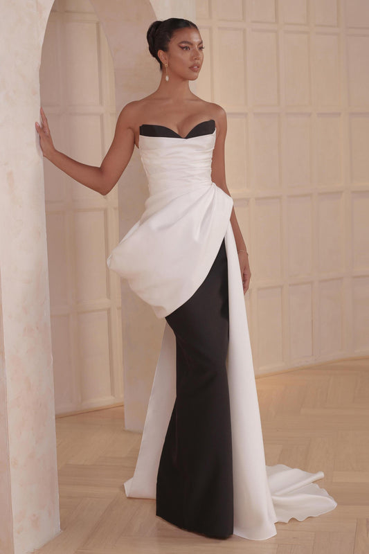 Asymmetrical-Draped Gown