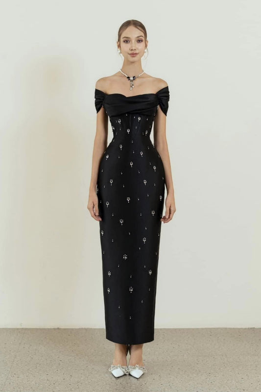 Banded Sleeve Midi Dress