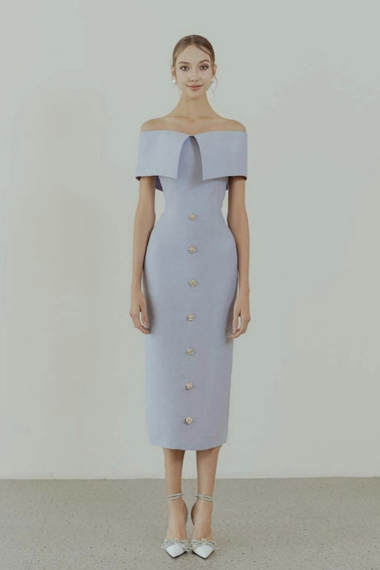 Solid Midi Dress