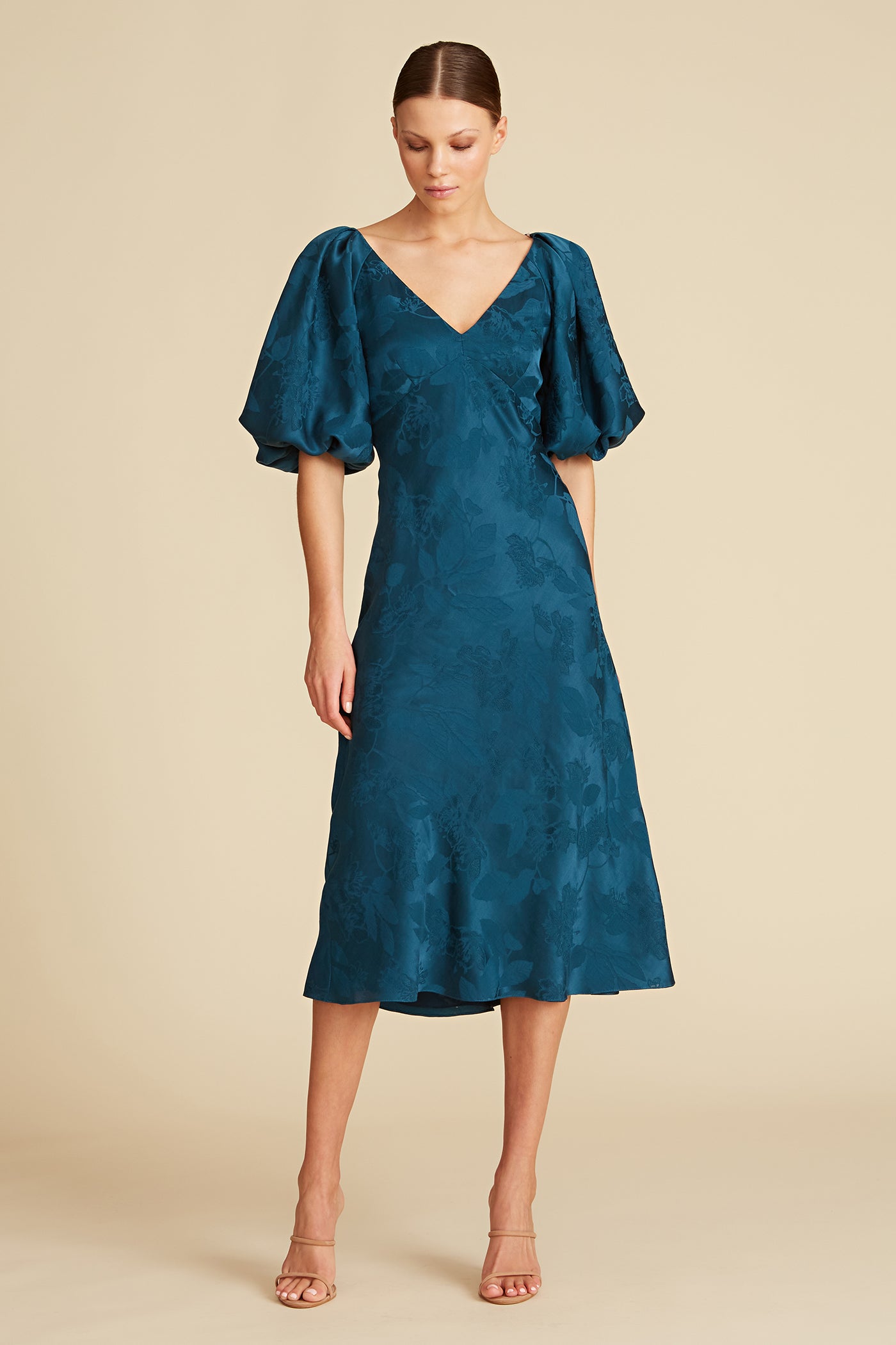 Puff Sleeve V-Neck Dress