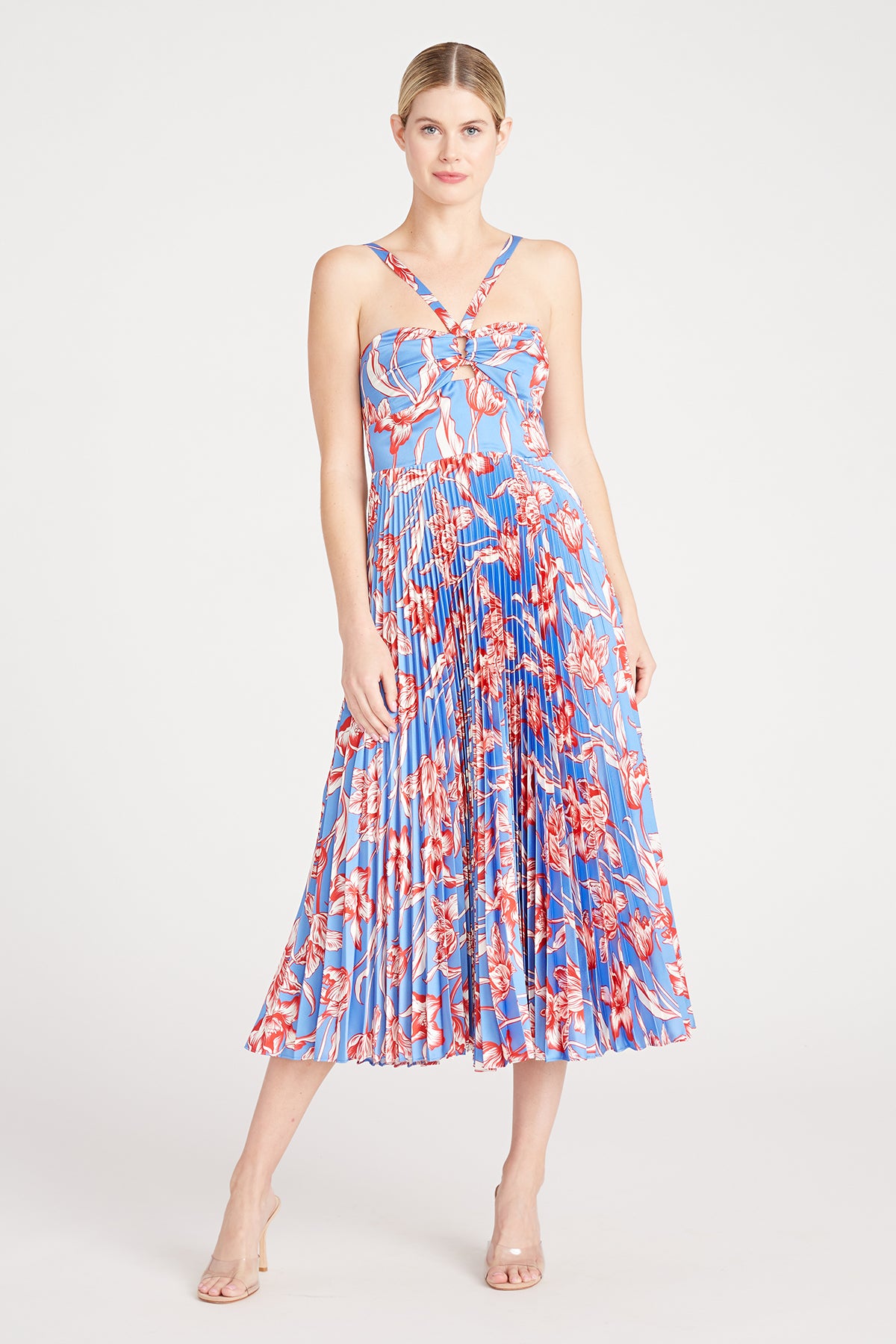 Sleeveless Satin Midi Dress
