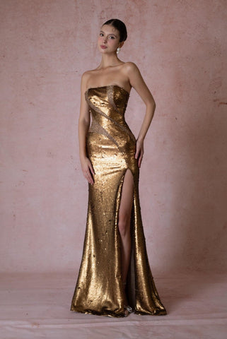 Shimmering Strapless Gown