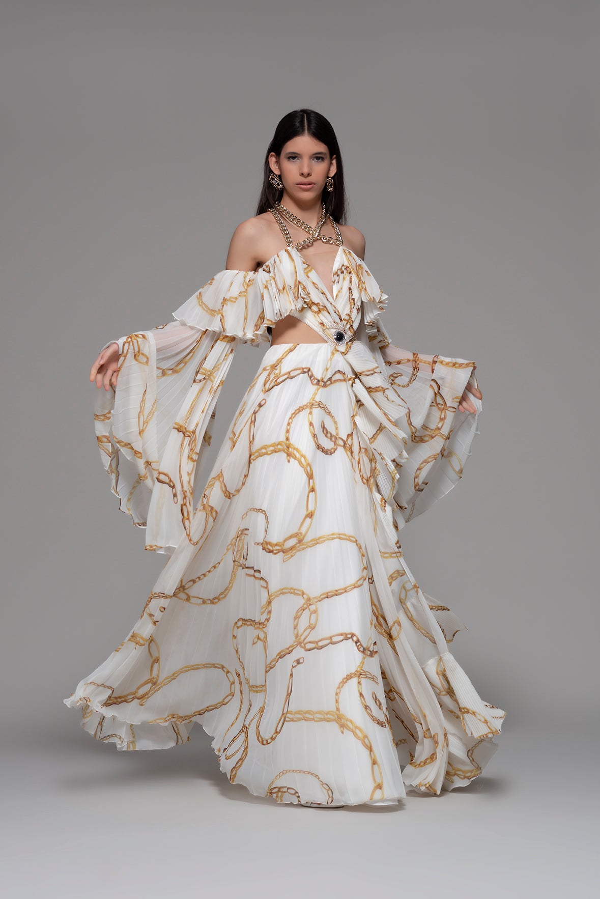 Donnas Cold Shoulder Gown