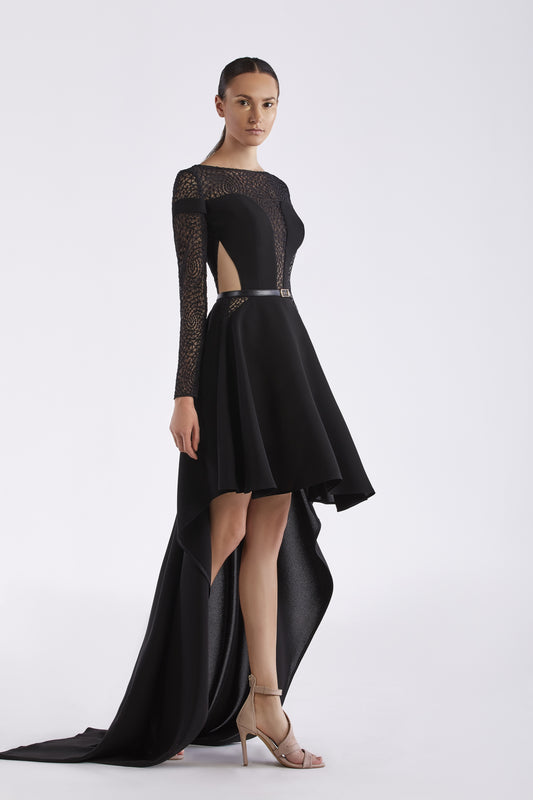 Lace and Crepe Cocktail Dress