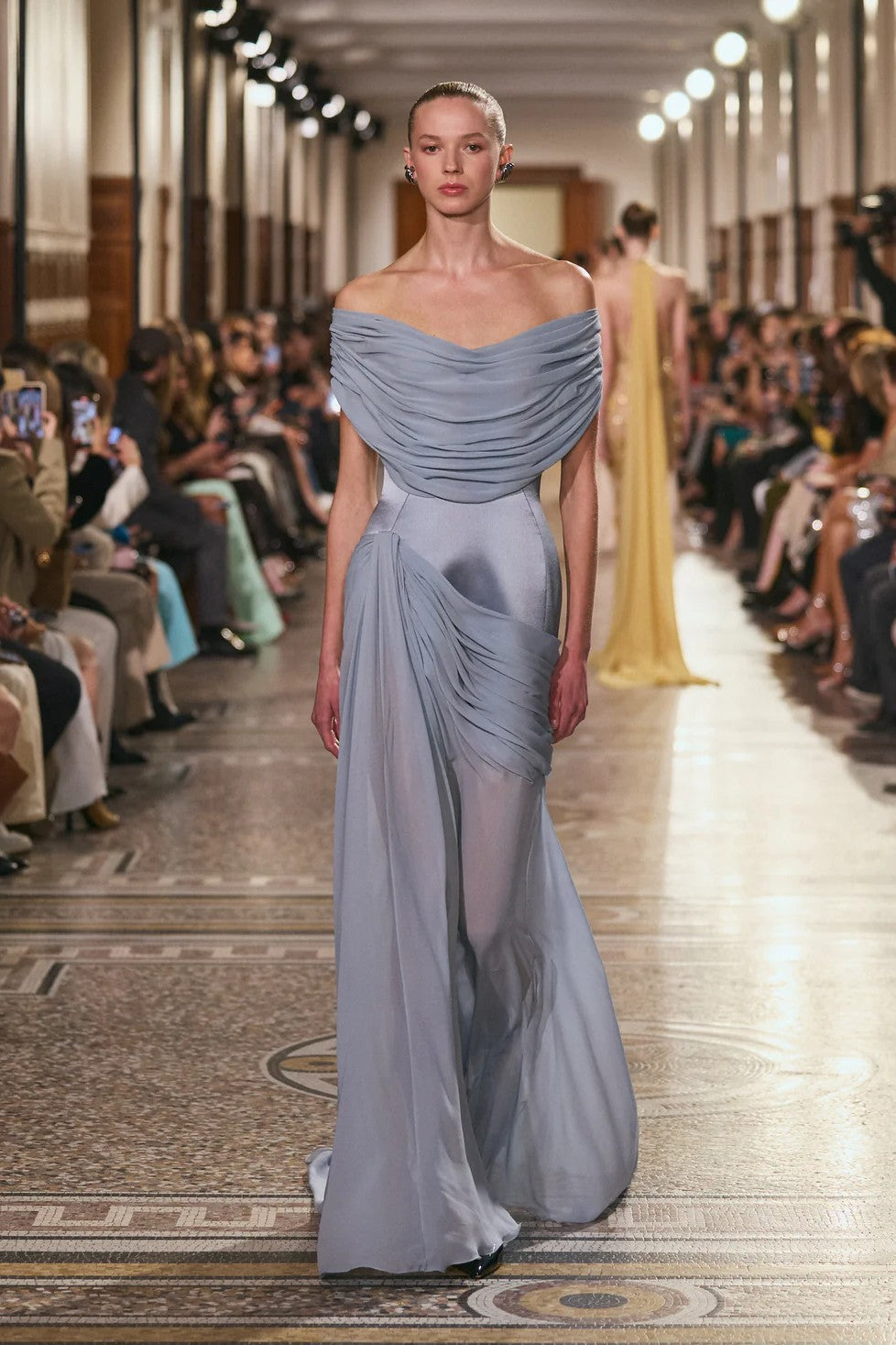 Draped Satin Gown