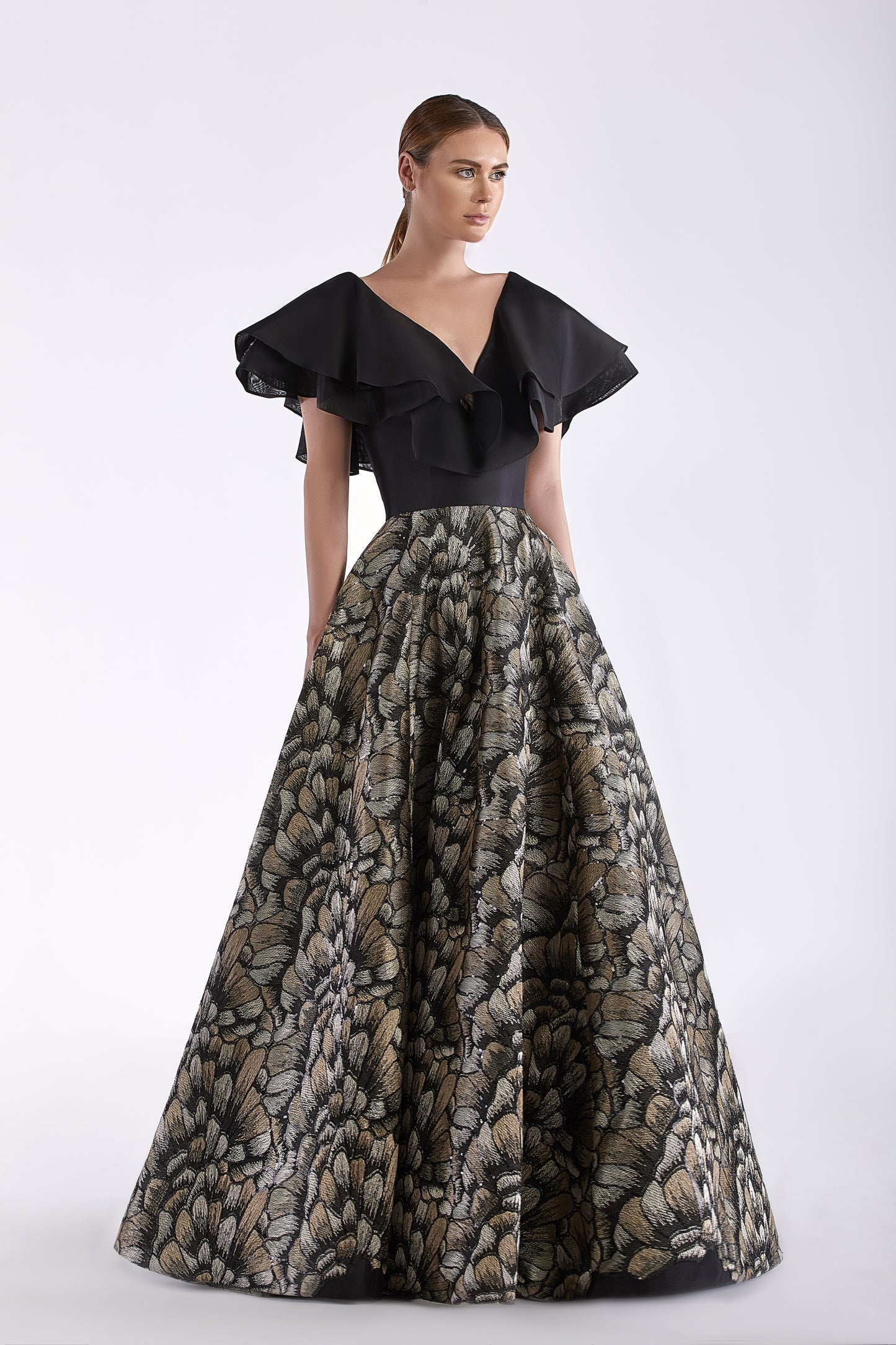 Guipure and Faille Gown