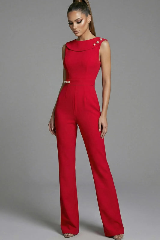 Off Shoulder Tailored Jumpsuit