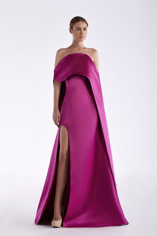 Strapless Satin /Voile Gown
