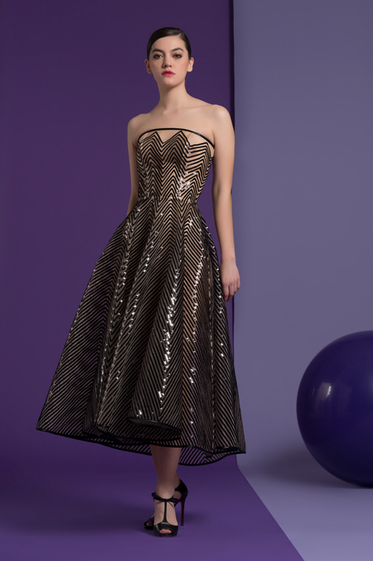 Black Strapless Babette Midi-Tea Dress