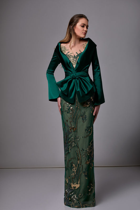 Satin Blazer Gown