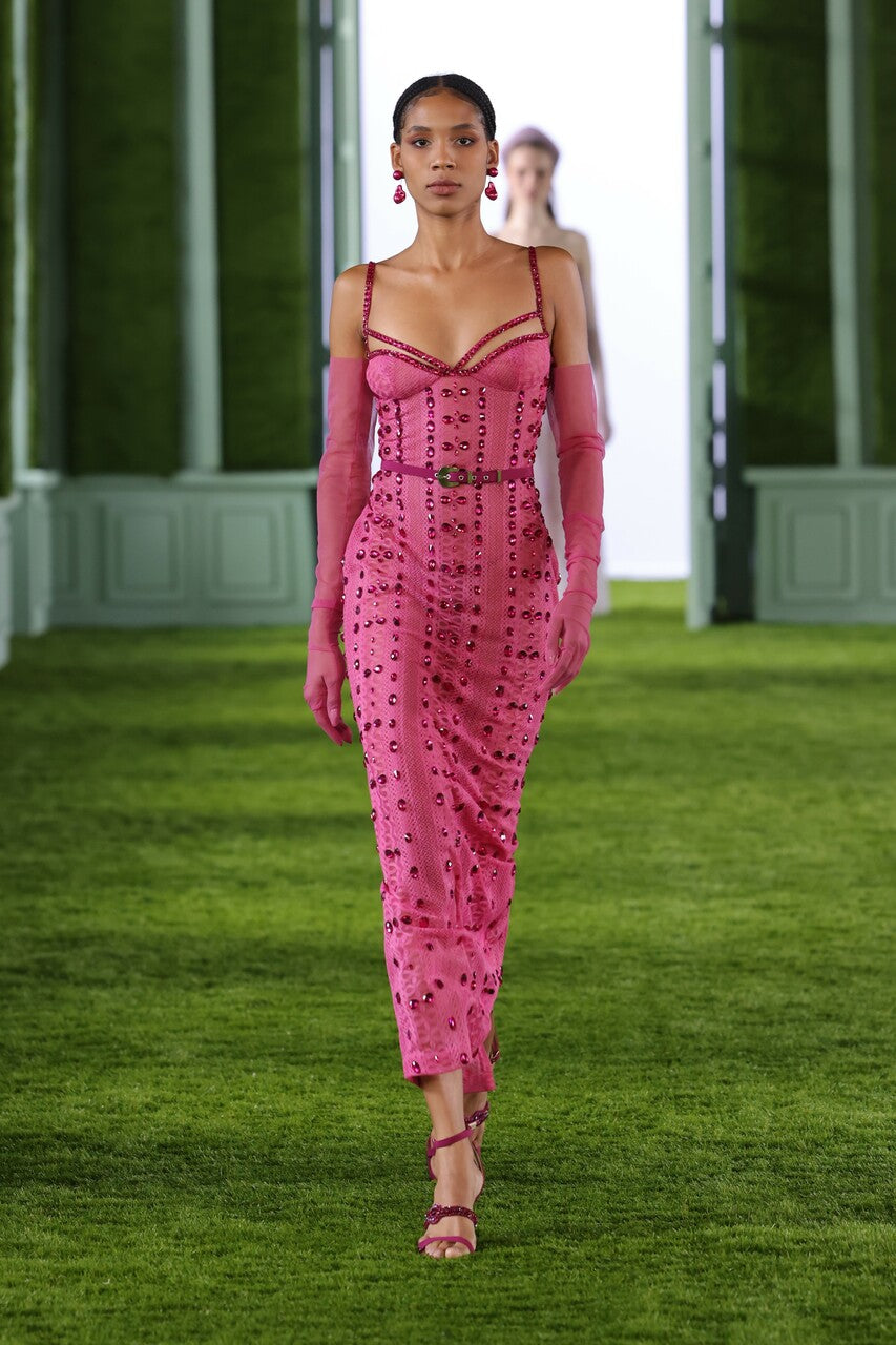 Lace Dress with Beaded Straps