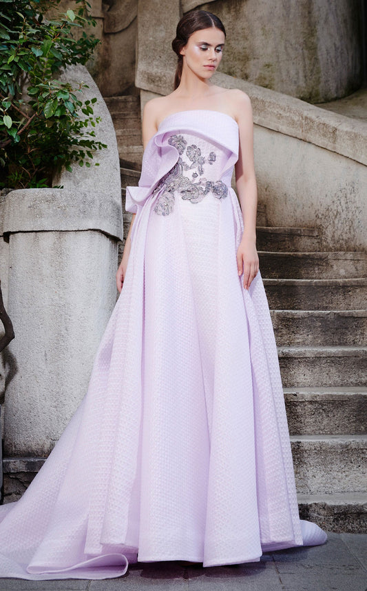 Folded Strapless  Gown