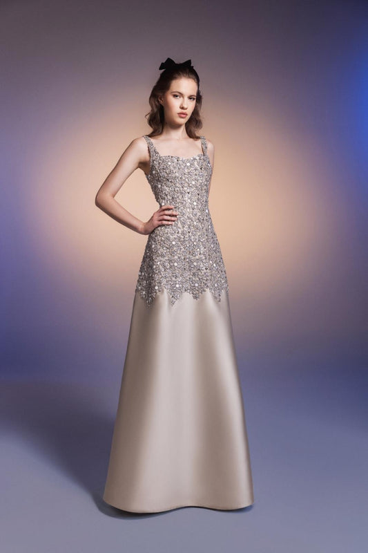 Sleeveless Dropwaist  Gown