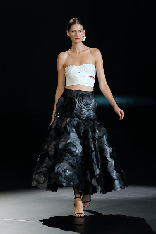 Canino Banded Top and Textured  Skirt