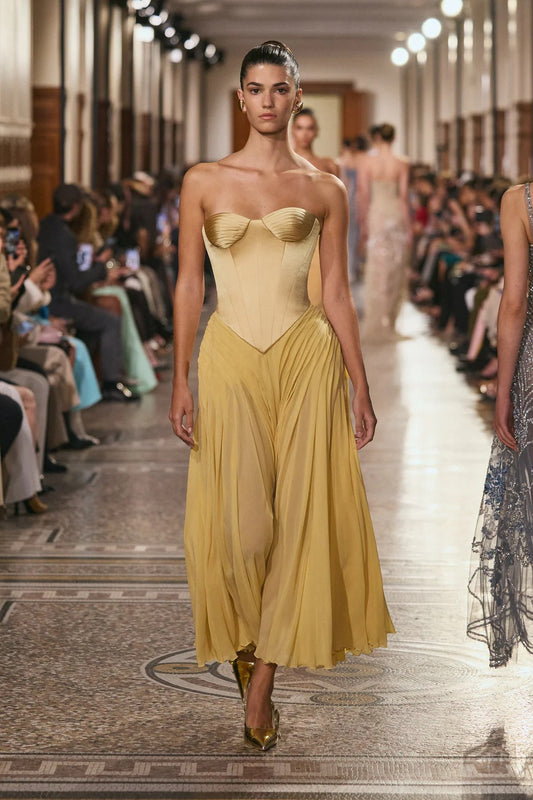 Strapless Satin Evening Dress