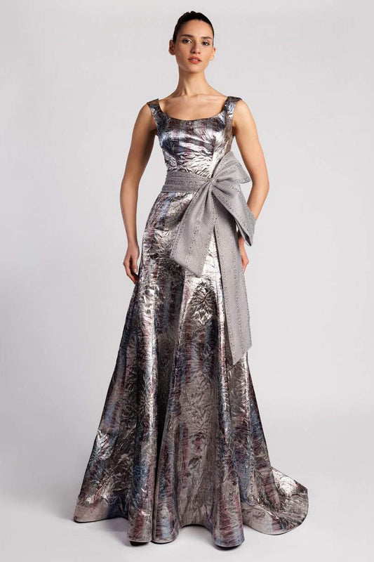 Sleeveless Taffeta Lurex Gown
