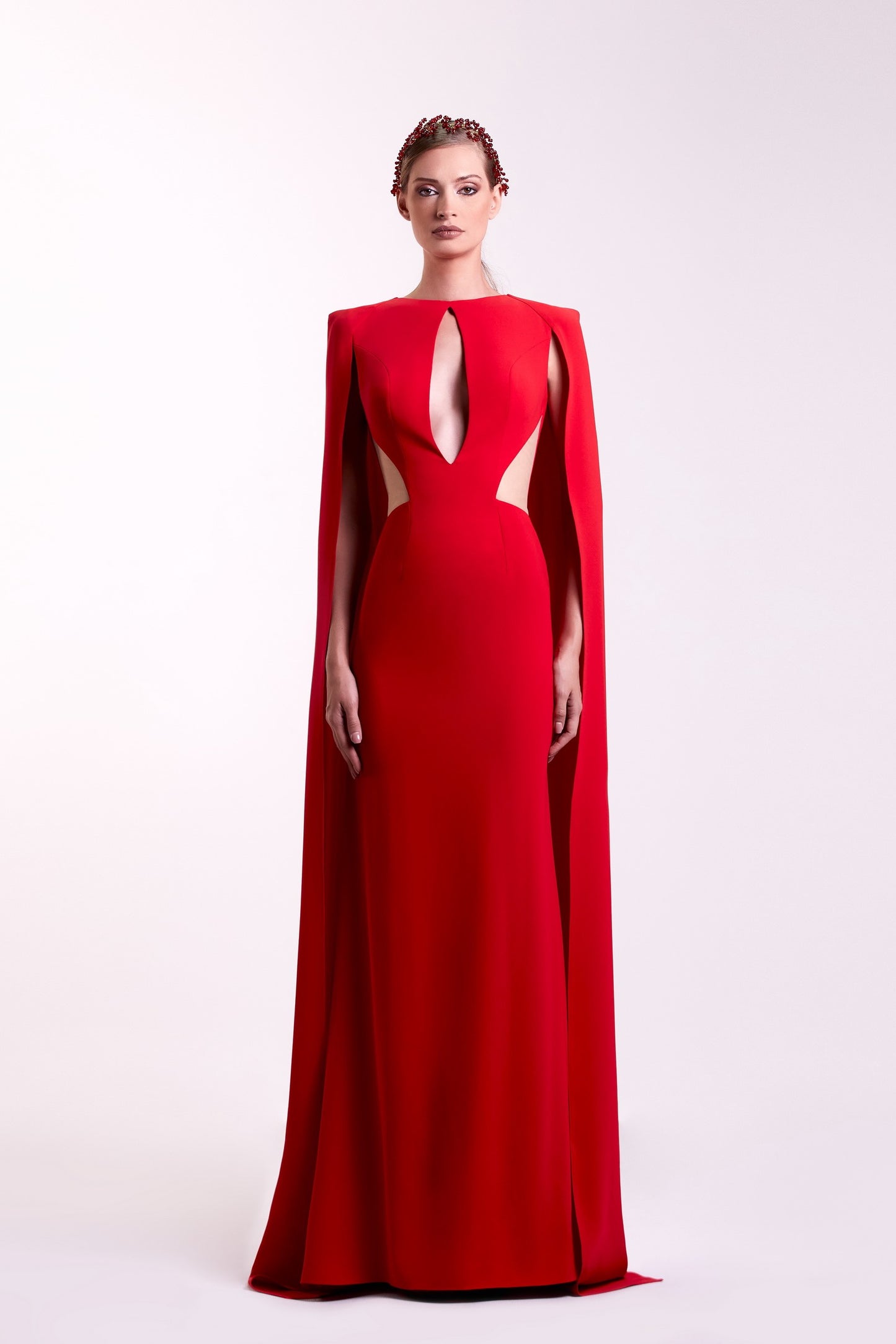 Red Cape Gown