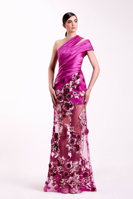 Crepe and Satin  Gown