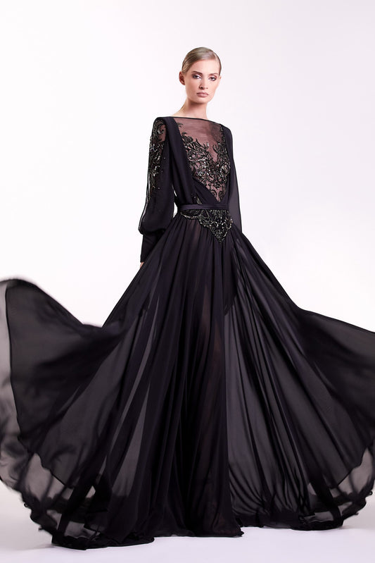 Long Sleeve Black Gown