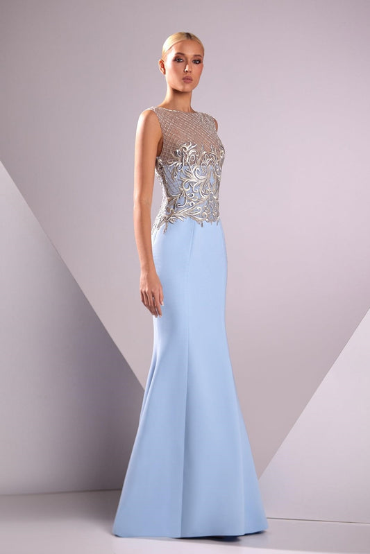 Crepe Cady Flared Gown