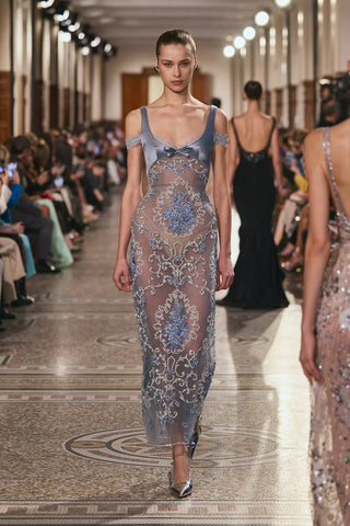 Satin Embellished Sheath Dress