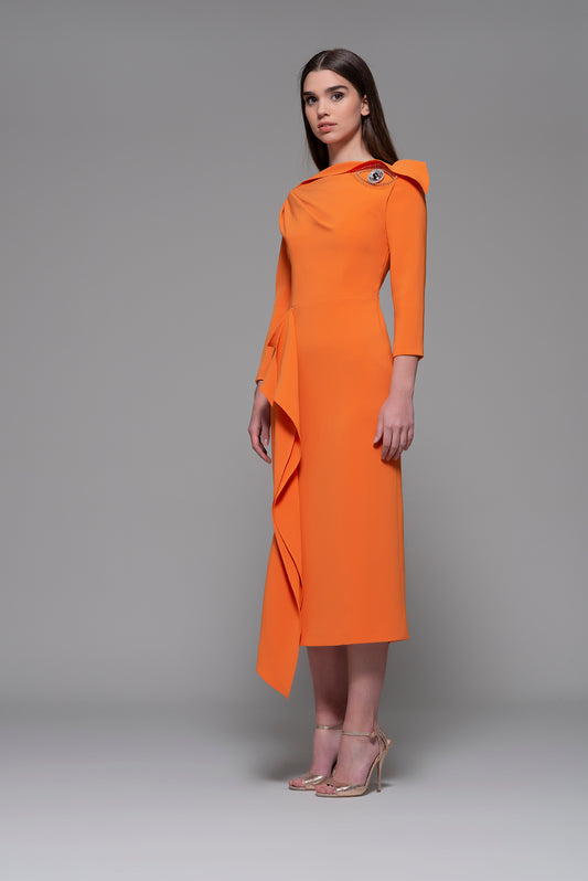 Elini Draped Midi Dress