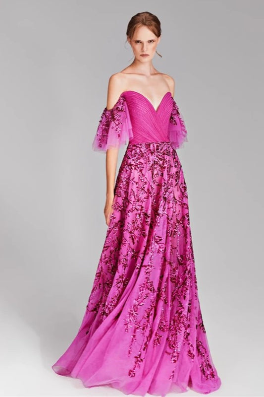 Embroidered Skirt Gown