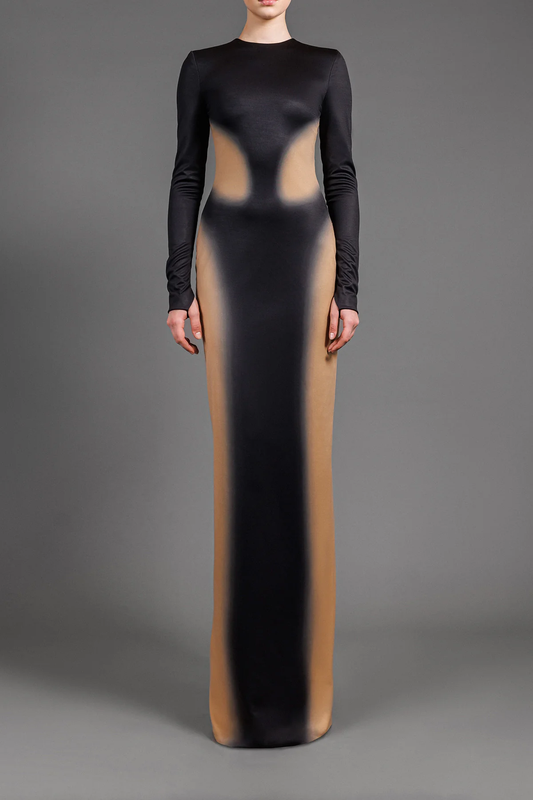 Optical Illusion Jersey Gown