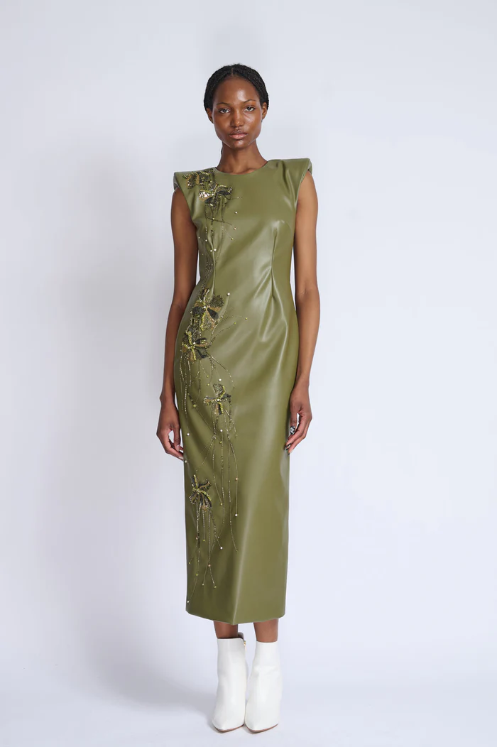 Cactus Vegan Leather Sheath Dress