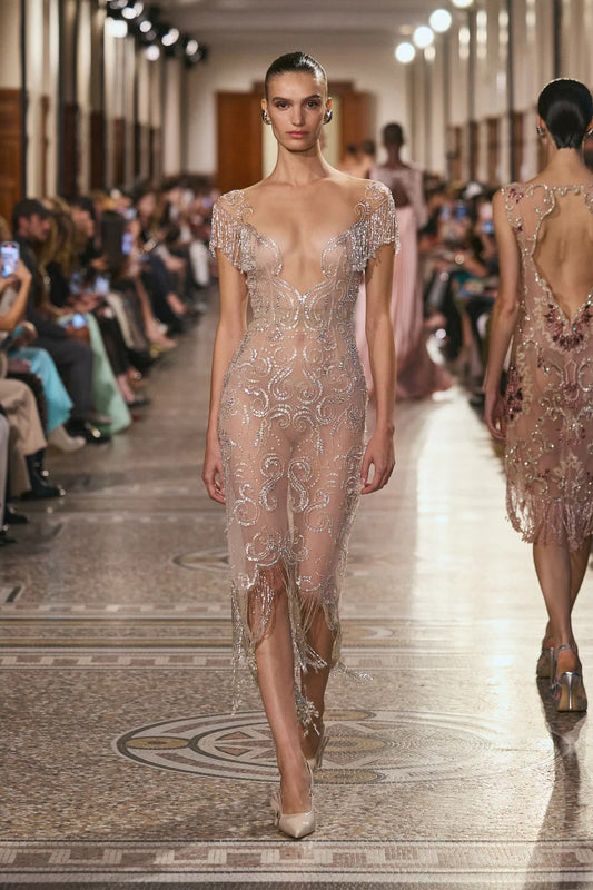 Sculpt Sheer Midi Dress