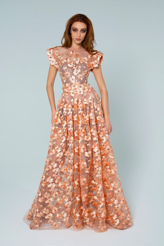 Peach Bouquet Gown