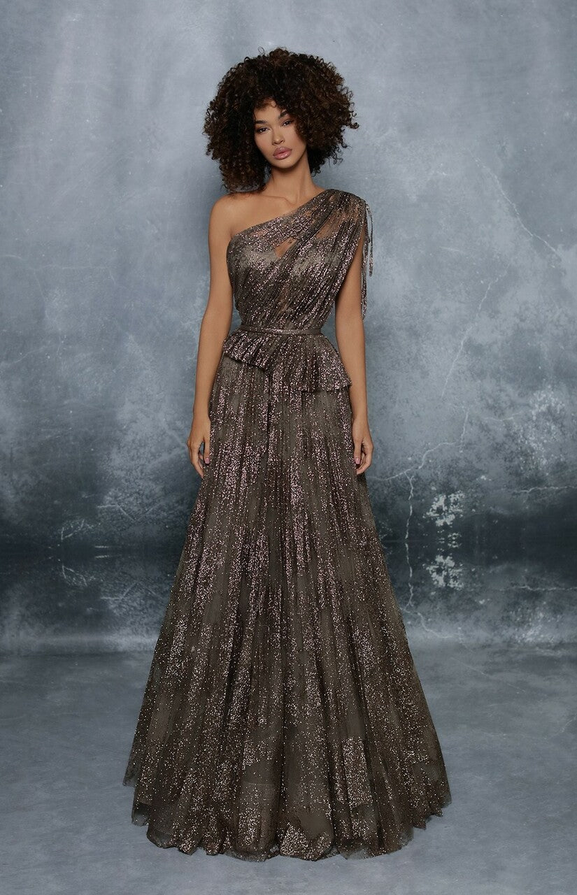 One Shoulder - Glitter Gown