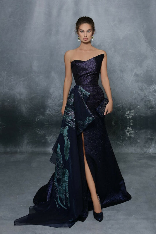 High Slit Jacquard Gown