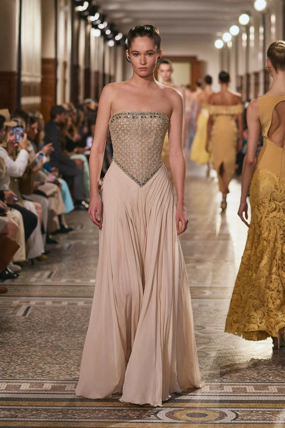 Strapless Draped Gown