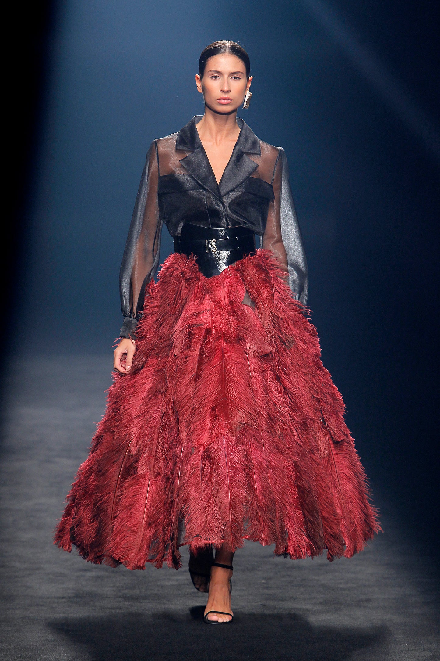 Carano Long Sleeve Silk Shirt and Skirt