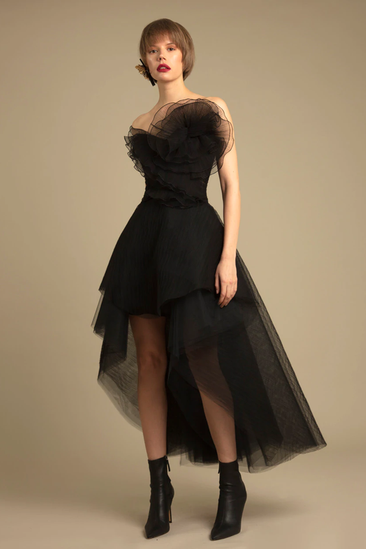 Strapless Ruffled Dress
