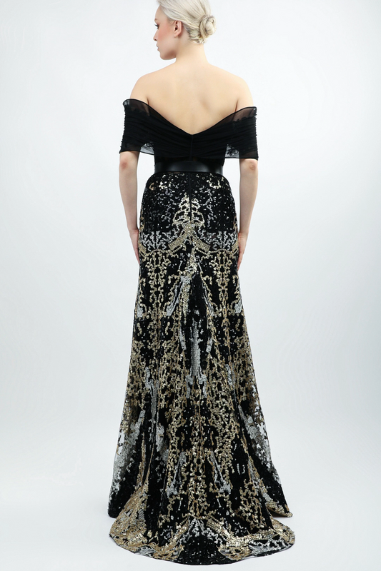 Off-Shoulder Lace Gown